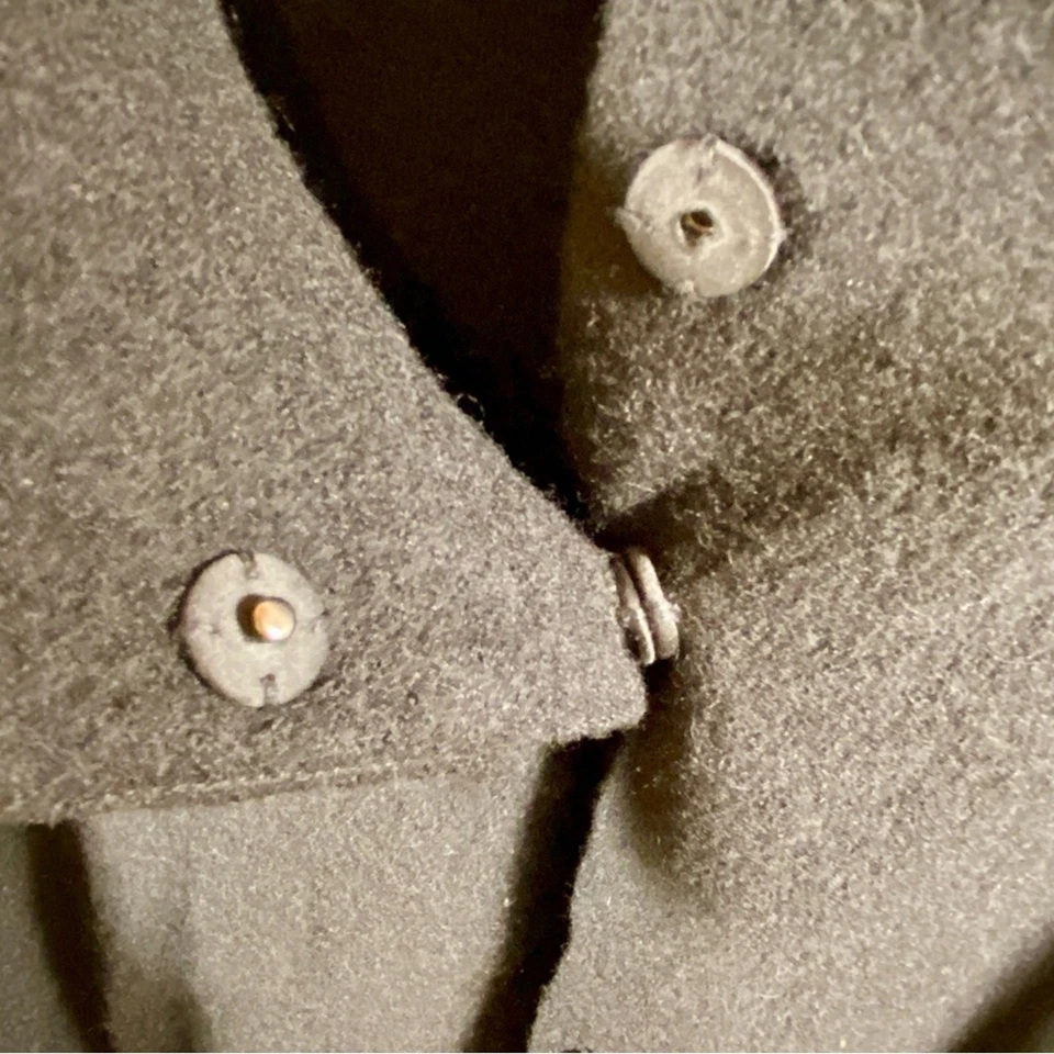 Cynthia Rowley Mujer Lana Guisante Abrigo 3x Negro Neutro Minimalista Silencioso Lujo  Foto 3 de 4