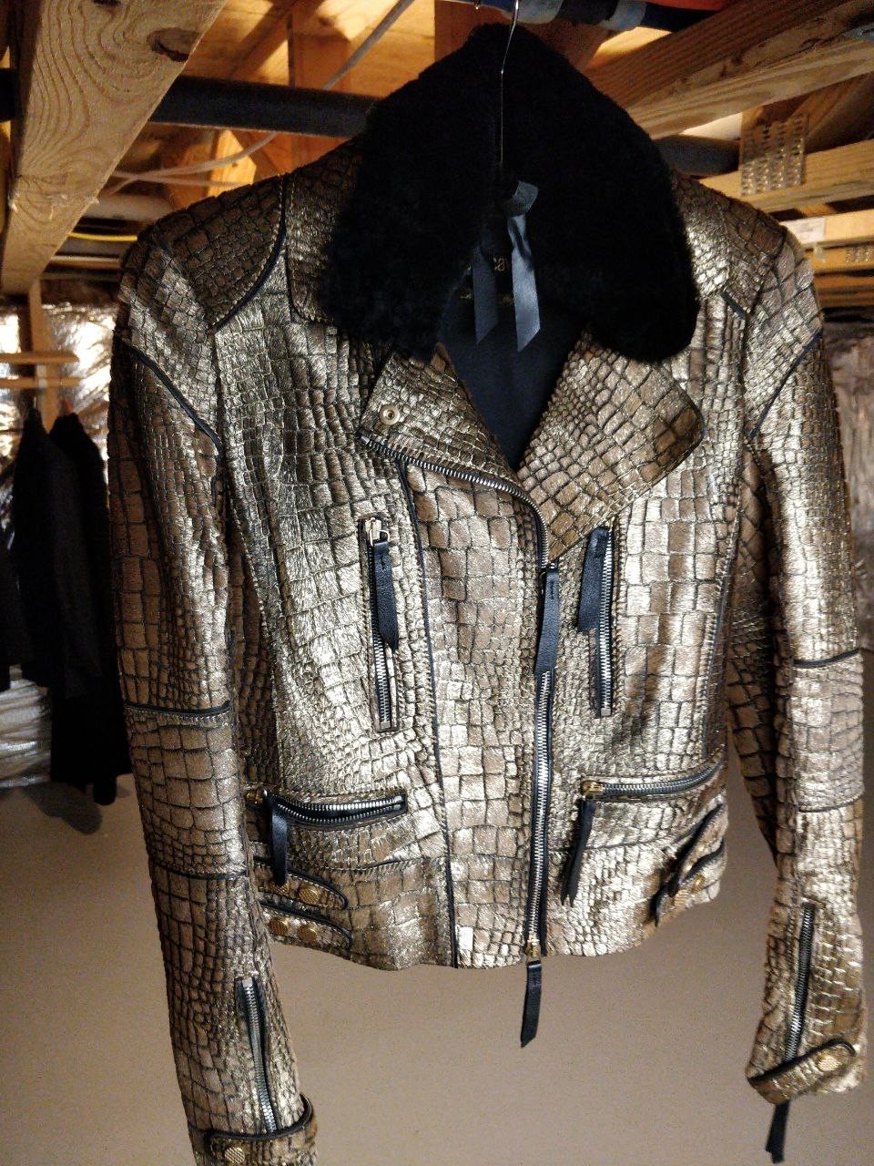 Roberto Cavalli Embellished Fur Python Leather si… - image 13