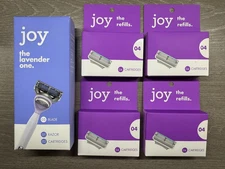 Gillette Joy The LAVENDER One Razor Handle/18 refill cartridges NEW SEALED GIFT