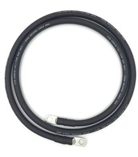 2 AWG Ultra Flex EPDM Battery Cable/99.9 Copper/ 2ft -24in /Black-3/8  Lugs