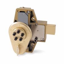 Simplex 902-04 Pushbutton Deadbolt, Satin Brass