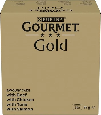 Gourmet Gold Refined Ragout Wet Cat Food, Variety Mix, Pack of 96 (96 x 85 g)