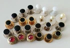 8 sets of Vintage Dress Shirt / Tuxedo Studs early-mid 20th C black gold pearl..