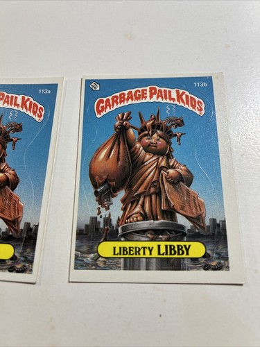 1986 Garbage Pail Kids 1986 #113a ALICE ISLAND #113b LIBERTY LIBBY - Picture 3 of 4