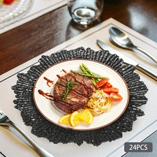 24pack Round Charger Plate Reef Plate Tableware 12.6in for Wedding Party Banquet