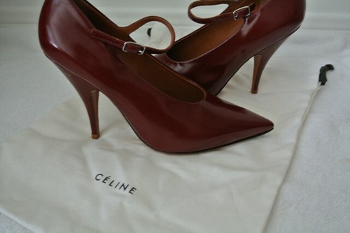 Zapatos de salón Celine de tacón puntiagudo Mary Janes 38 - Imagen 4 de 6
