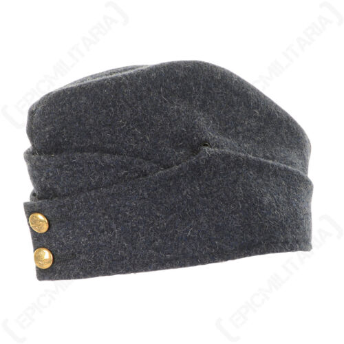 Gorra lateral británica de lana Segunda Guerra Mundial RAF con botones dorados - Imagen 1 de 4