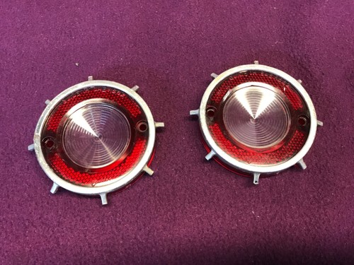 1962 CORVAIR SAE RB 62 REAR BACKUP LIGHTS TAIL LIGHTS SET2 CHEVY LENS GUIDE - Picture 1 of 6