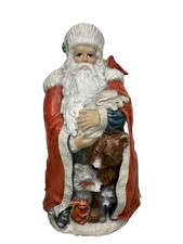 Vintage Christmas Santa Lg Figurine Holding Animals
