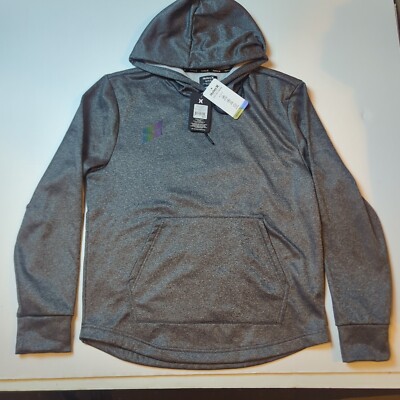 New Hurley Adult Exist Pullover Fleece Hoodie size S Black Gray Kangaroo Pocket 