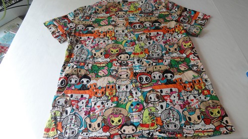 Tokidoki Scrub Medical Koi Top Sz S 97% Cotton Anime Allover Graphic - Picture 14 of 15