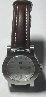 Vintage - KL - Armbanduhr mit rotem Lederarmband - Guter Zustand - Quartz