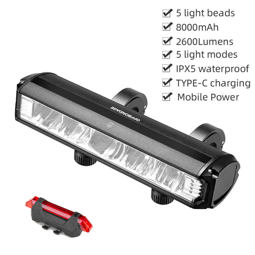 Front Bicycle LED Light Bike Light 4000mAh Lamp USB Night Riding Flashlight - Picture 14 of 25