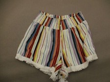 No Boundaries Size M 7-9 Girls Striped High Rise Drawstring Lounge Shorts 202