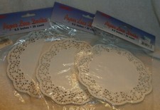 90 Off White Round Paper Lace Doilies 6.5" Inch 3 packs or 30 count 