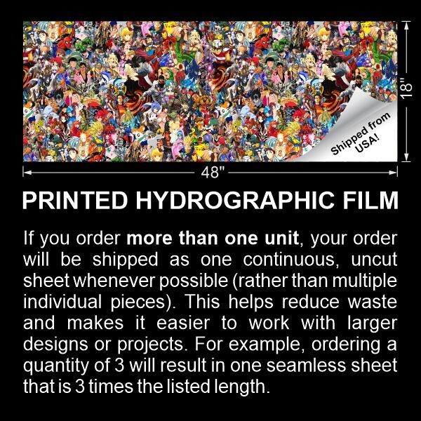 Cartoon Characters - 18"x46" Hydrographic Film Hydro Dipping Dip Water Transfer