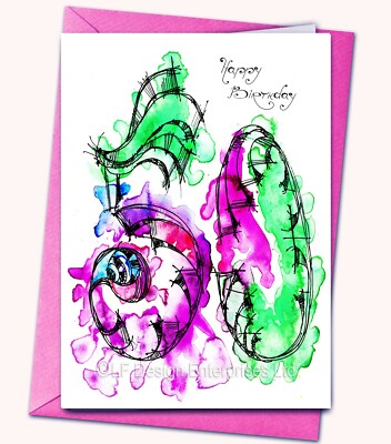 Aquarell 50. Geburtstag, personalisierte Karten, altersspezifisch, Glitzer, Edelsteine