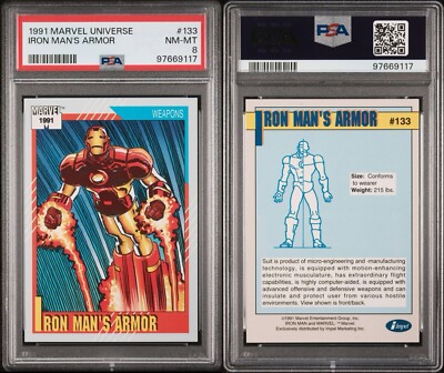 1991 MARVEL UNIVERSE IRON MAN'S ARMOR #133 PSA 8. | eBay