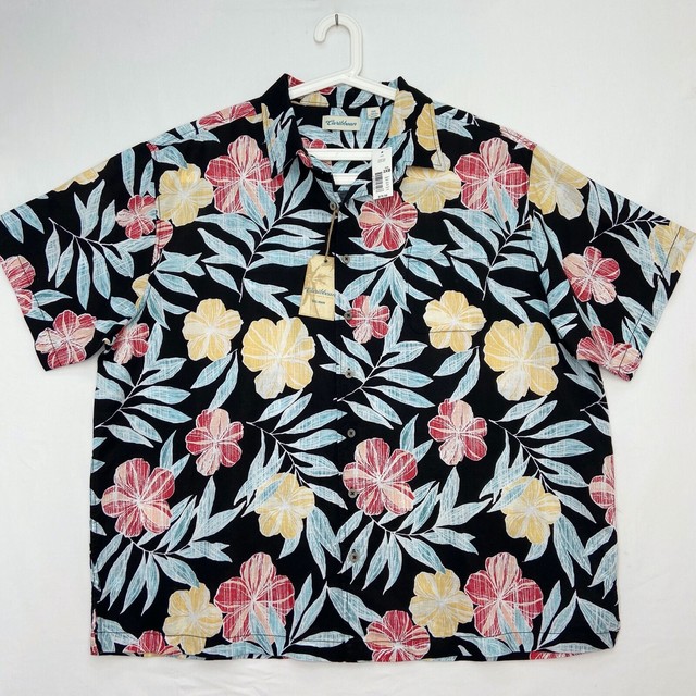 Caribbean Mens 3XB Shirt Hawaiian Floral Linen Blend Big & Tall | eBay