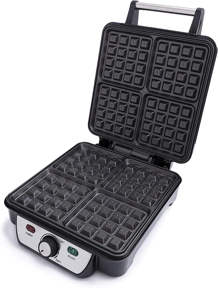 MACCHINA CIALDE PIASTRA WAFFEL DOLCI BELGI WAFER WAFFLE MAKER 1500W Antiaderente - Immagine 3 di 4