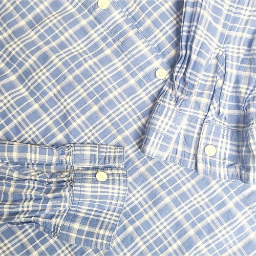 J. McLaughlin blue plaid women's button down shirt medium - Bild 4 von 9