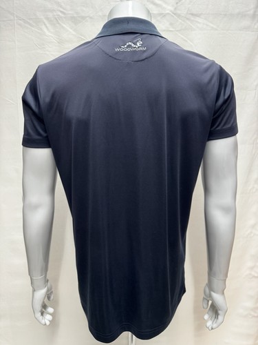 Woodworm Golf Blue Short Sleeve Polo Shirt Polyester Medium - Picture 2 of 7