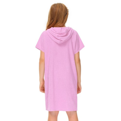 Little Girls Swim Cover Up Swimsuit Zip Up Hooded Bathrobe Absorbent Beach Dress - Picture 62 of 81