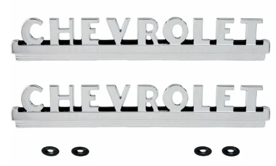 Compatível com emblemas de capô de caminhonete Chevy 1947-1953 "CHEVROLET" cromado EM1271 - Imagem 2 de 2