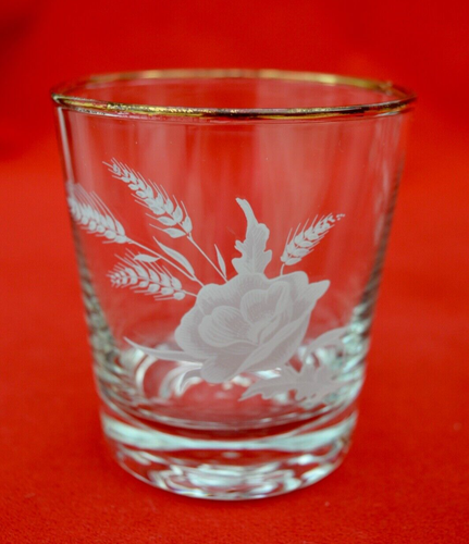 SET OF FOUR VINTAGE 1960s/70s DRINKING GLASSES : FLORAL - GOOD SOUND CONDIT! - Picture 2 of 5