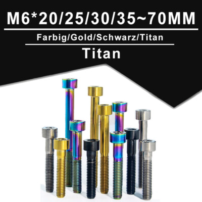M6*20/25/30/35/40~70MM TC4-Titanium Column Cylindrical Head Screw Für Motorräder