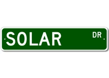 Solar Drive Street Sign Personalized Custom Last Name Metal Sign - Aluminum
