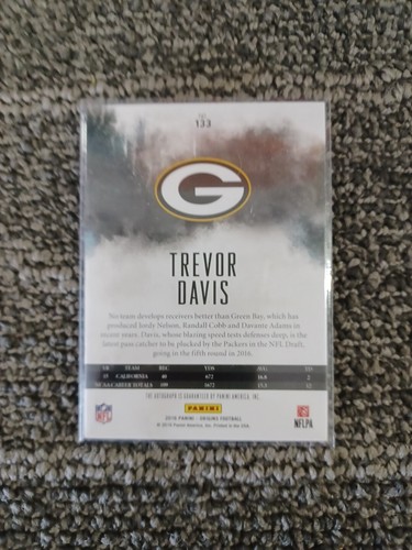 2016 Panini Origins Trevor Davis signierte Kartenpacker - Bild 2 von 2