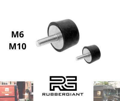 RUBBERGIANT Rubber foot mount Tapered Buffer Bump Stop Male M6 or M10 Thread /K