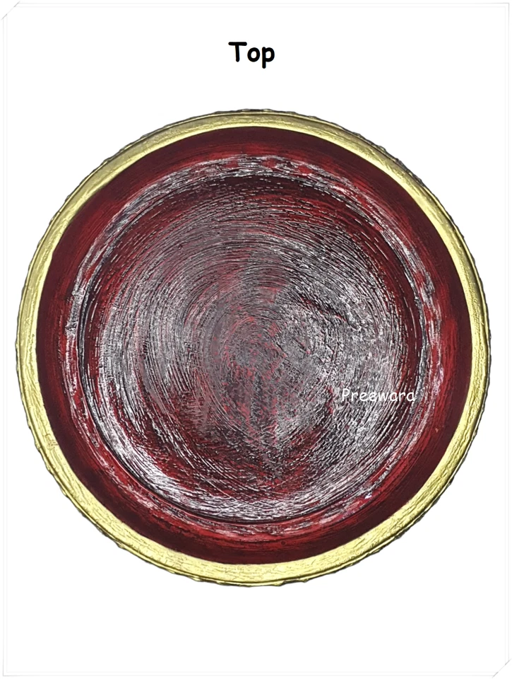10" Thai Lanna Khantoke Serving Tray Handcraft Restaurant Spa Decor Round Wooden - Image 3 of 4