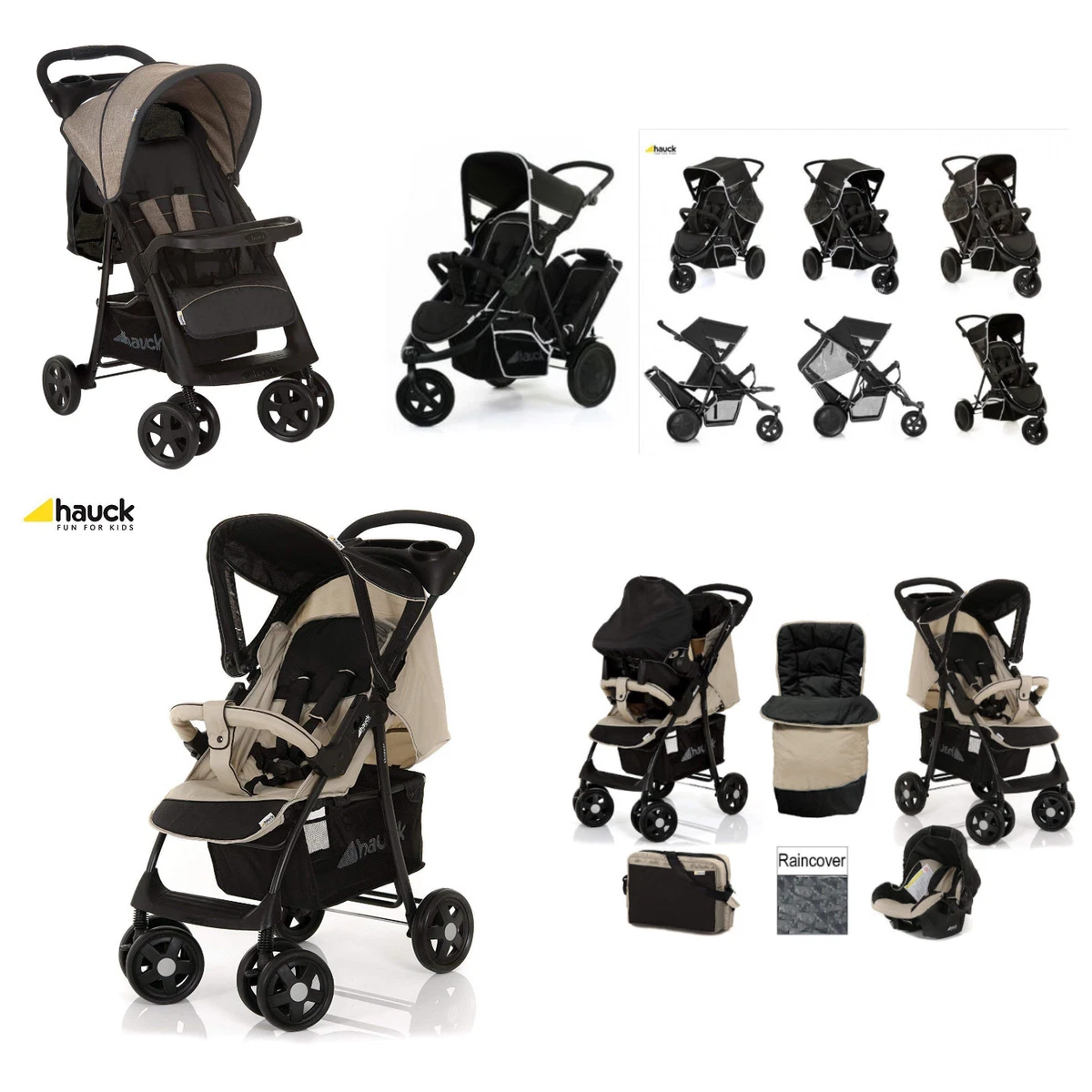 RANGE OF HAUCK STROLLERS FREERIDER SHOPPER TRAVEL SYSTEM 0+ MONTHS 3 IN 1