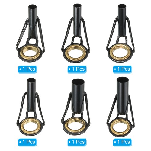 3.0-6.5mm Fishing Rod Tip Repair Kit, 6pcs Stainless Steel Ring Guide, Golden - Picture 3 of 6