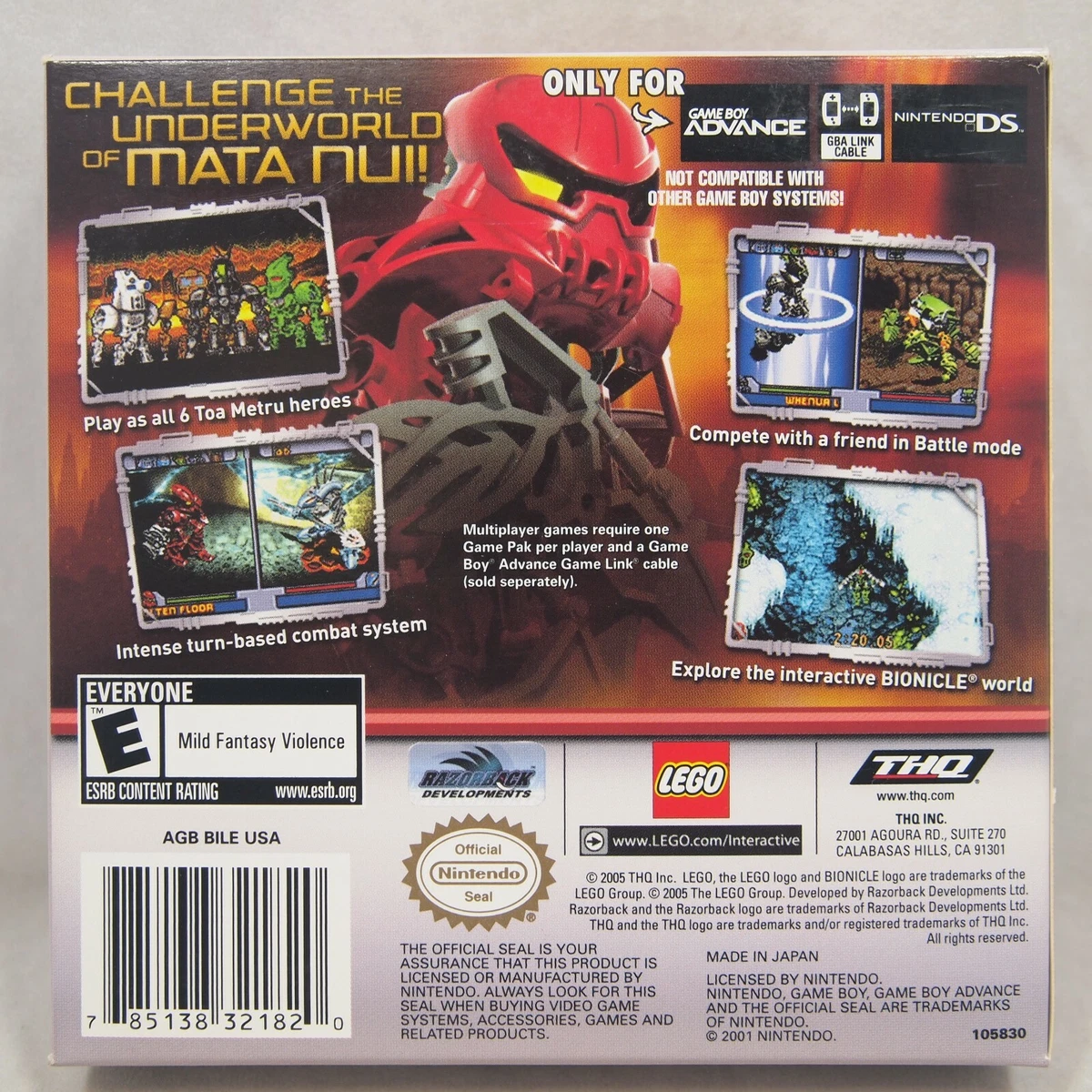 Bionicle Maze of Shadows Game Boy Advance GBA Authentic BOX