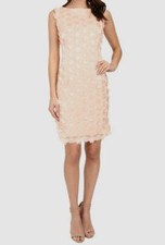 $97 Christin Michaels Women's Pink Julian Embroidered Sheath Dress Size 12