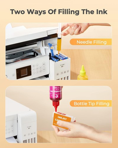 Hiipoo Sublimation Ink 4 Pack B C M Y for Epson Printers DIY Transfer Printing - Afbeelding 3 van 7