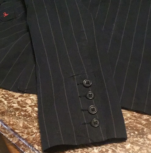 Blazer American Eagle Talla L De Colección Oscuro Y2K Azul Marino Rayas Usado en Excelente Condición Academia Preppy - Imagen 12 de 12
