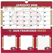San Francisco 49ers 2026 Memomate Spiral Calendar 2025 by Turner Sports