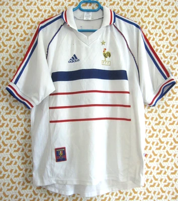 Maillot EQUIPE DE FRANCE Zidane #10 Mondial 1998 Exterieur Vintage Adidas - M - Photo 1/4