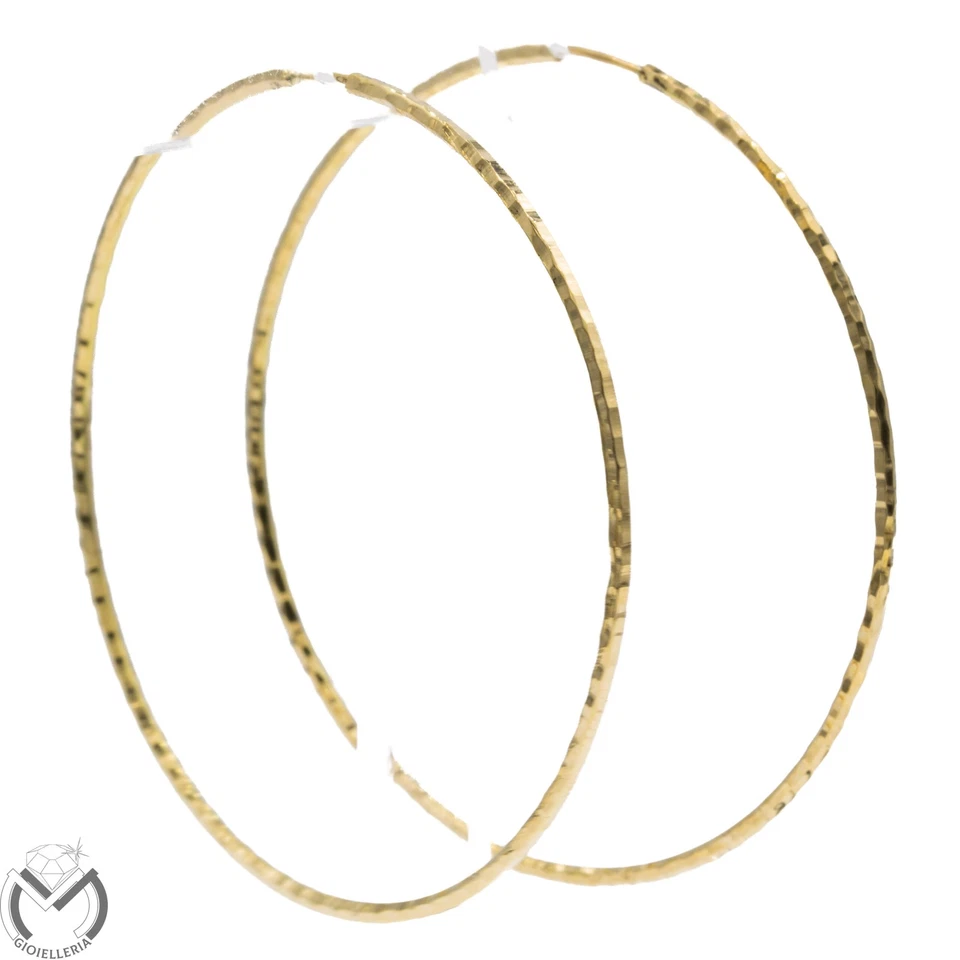 Orecchini oro giallo 18 kt 750 cerchi sfaccettati -820/ST-