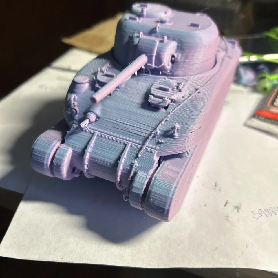 WW2 Sherman Battle Tank-Good Detail But No Tread On Tracks- Engine Neat. 1/35” - Image 2 of 4