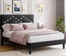 Full Size Bed Frame with Headboard, Upholstered Platform Bed Frames Full
