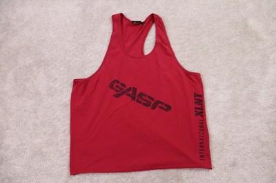 Gasp Shirt Mens XL Tank Top Bodybuiling Gym Muscle Red