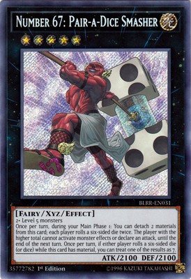 Yugioh! LP Number 67: Pair-a-Dice Smasher - BLRR-EN031 - Secret Rare - 1st Editi