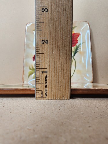 Poppies Set: 1 Salad Plate, 1 Trivet From Pier One Hand Painted Earthenware - Picture 4 of 9