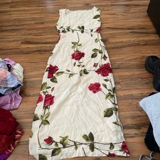 Dolce & Gabanna Vintage Silk Rose Dress 1990s Archive Made In Italy Size 40 (S)