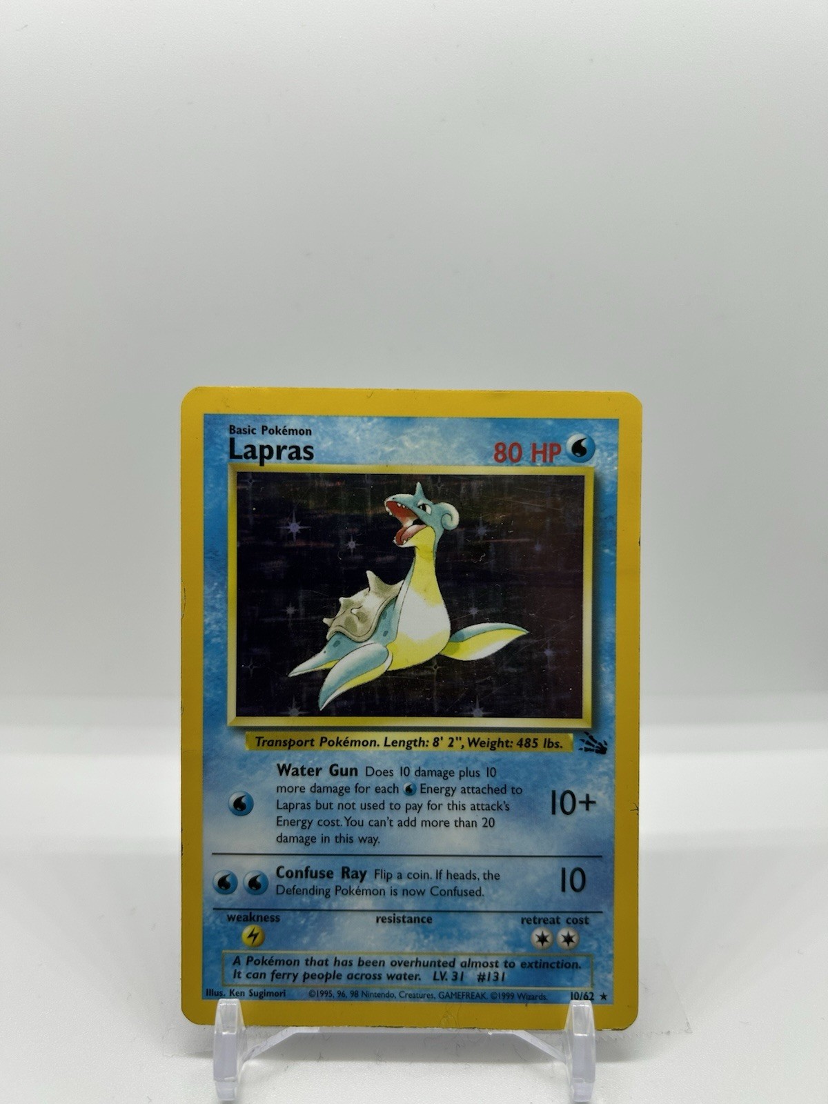 Lapras 10/62 Fossil Holo Heavily Played